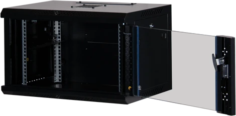 Rockstable 19" Wandschrank 6HE, Sicherheitsglastür, IP2X, schwarz, 440mm tief