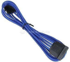 BitFenix Alchemy SATA-Stromadapter 4-Pin [IDE] auf 15-Pin [SATA] 45cm, sleeved blau