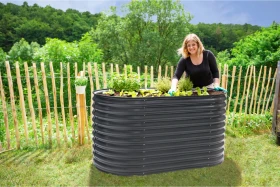 Westmann Grow Faster Hochbeet oval 160x80cm anthrazit