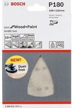 Bosch Professional M480 Best for Wood and Paint Gewebeschleifblatt K180, 100x150mm, 5 Stück