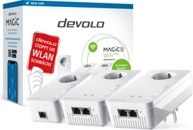 devolo Magic 2 WiFi next Multiroom Kit, 2x Powerline/WLAN-Access Point und Powerline-Adapter Set, 3er-Bundle (8625 / 8630 / 8632 / 8635)