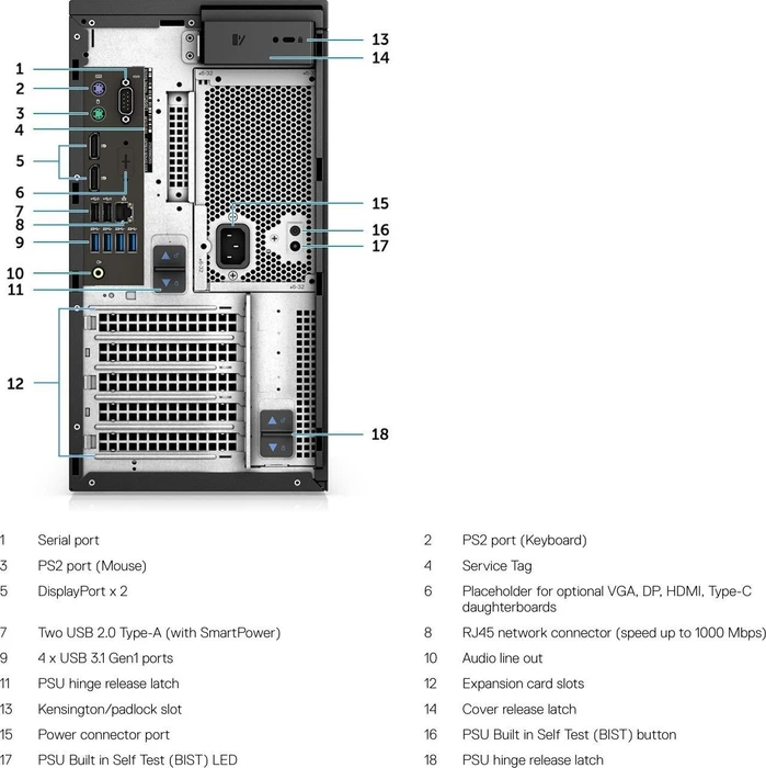 Dell Precision 3630 Tower, Core i7-8700, 16GB RAM, 512GB SSD, 1TB HDD