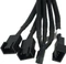 Phobya 4-Pin auf 3x 4-Pin Verteiler, sleeved, 30cm, schwarz Vorschaubild