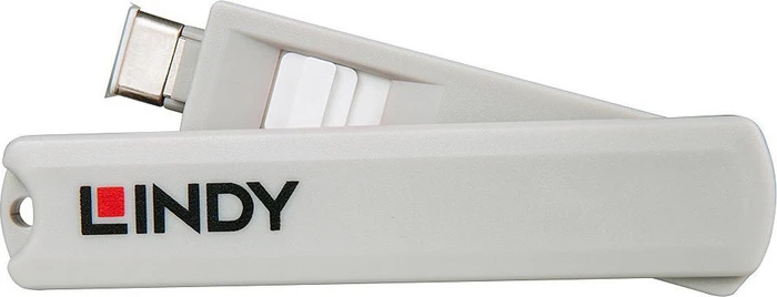 Lindy USB-C/Thunderbolt 3 Schloss mit Schlüssel, weiß, 4er-Pack