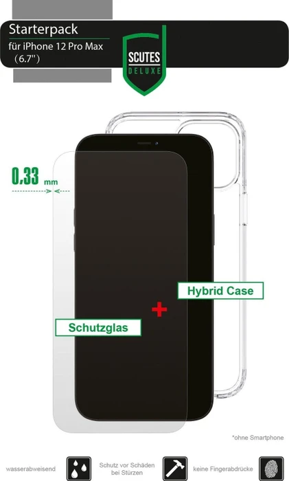 Scutes Deluxe Starterpack für Apple iPhone 12 Pro Max transparent