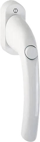 Hoppe Tokyo 0710SV/U26 Aluminium Fenstergriff mit Druckknopf, selbstsperrend, 40mm Stiftlänge, weiß