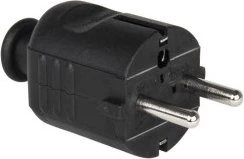 PCE Schutzkontaktstecker PP 2SL Tülle zentral IP20 schwarz
