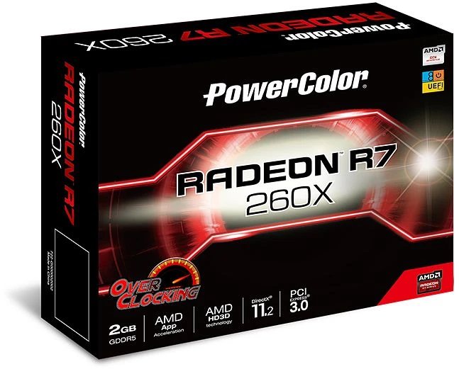 PowerColor Radeon R7 260X OC, 2GB GDDR5, 2x DVI, HDMI, DP