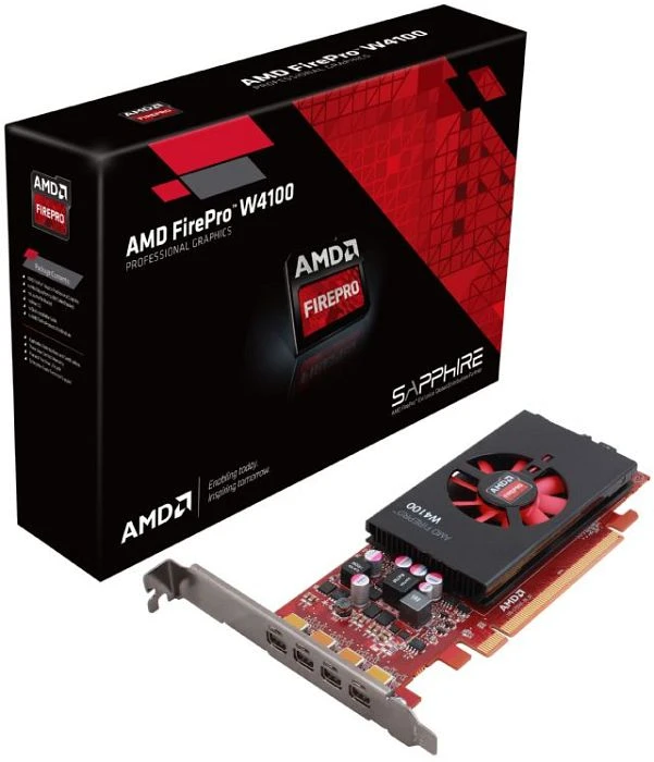 AMD FirePro W4100, 2GB GDDR5, 4x mDP