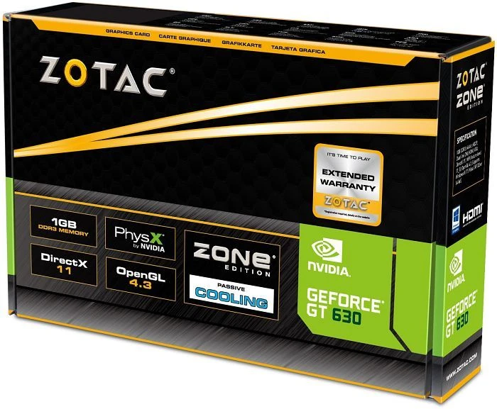 Zotac GeForce GT 630 Zone, 1GB DDR3, VGA, DVI, HDMI