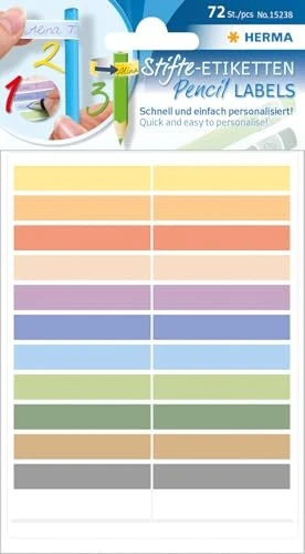 Herma Stift-Etiketten, 10x46mm, mehrfarbig, 60 Etiketten