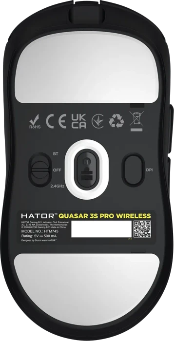 Hator Quasar 3S Pro Wireless Gaming Mouse schwarz, USB/Bluetooth