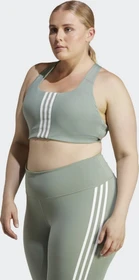 adidas Powerimpact Training Medium-Support große Größen Sport-BH silver green/white (Damen)
