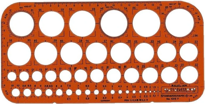 Schneider Standardgraph 45 Kreisschablone, orange