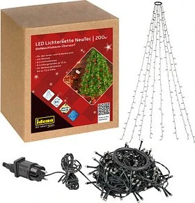 Idena New Tec Baumlichtermantel Lichternetz LED 200x warmweiß