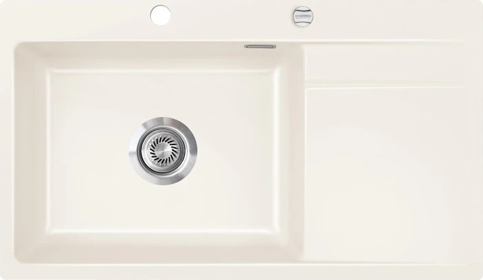 systemceram Stema 86 SL F Einbau Becken links mit Ablauffernbedienung magnolie