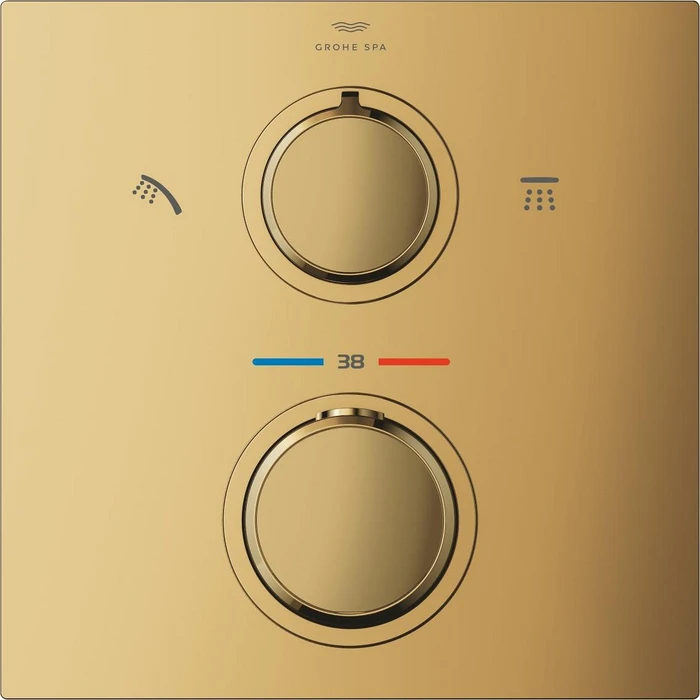 Grohe Allure Thermostat-Brausebatterie mit integrierter 2-Wege-Umstellung cool sunrise