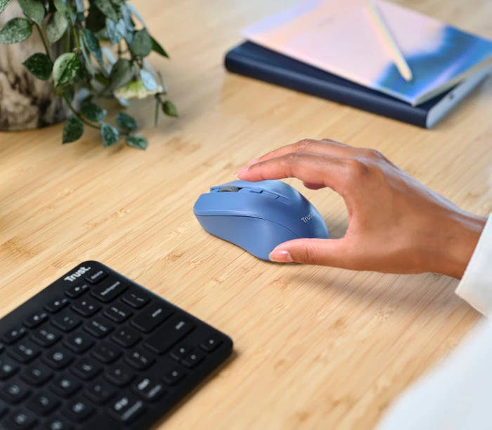 Trust Mydo Silent Wireless Mouse blau, ECO zertifiziert, USB