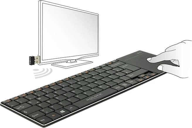 DeLOCK Wireless Keyboard, schwarz, USB, DE