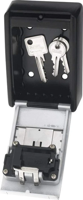 ABUS KeyGarage 787 LED zur Wandmontage Schlüsselkasten, schwarz/silber, mechanische Zahlenkombination