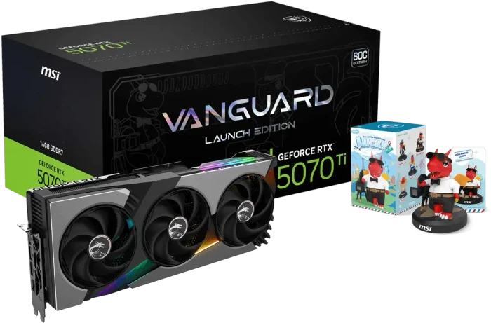 MSI GeForce RTX 5070 Ti 16G Vanguard SOC Launch Edition, G507T-16VGSL, 16GB GDDR7, HDMI, 3x DP