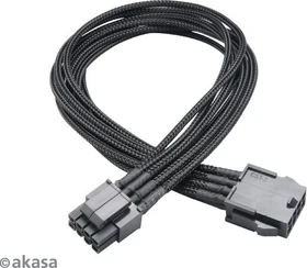 Akasa Flexa P8, 4/8-Pin ATX Verlängerungskabel, 400mm, sleeved schwarz (AK-CBPW08-40BK)