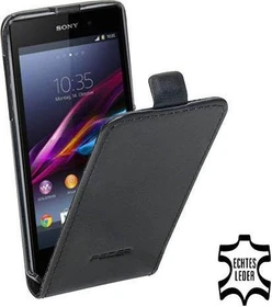 Pedea Ultraslim Echtledertasche für Sony Xperia Z1 schwarz