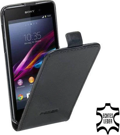 Pedea Ultraslim Echtledertasche für Sony Xperia Z1 schwarz
