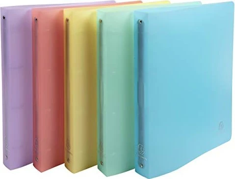 Exacompta Chromaline Pastell Ringbuch 4-Ring, 40mm, A4+, farbig sortiert, 5er-Set