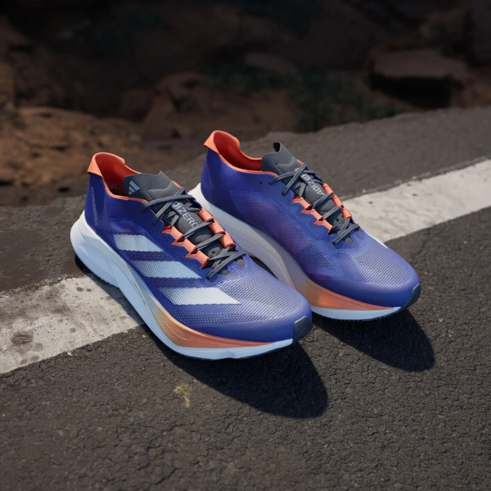 adidas Adizero Boston 12 lucid blue/cloud white/impact orange (Herren)