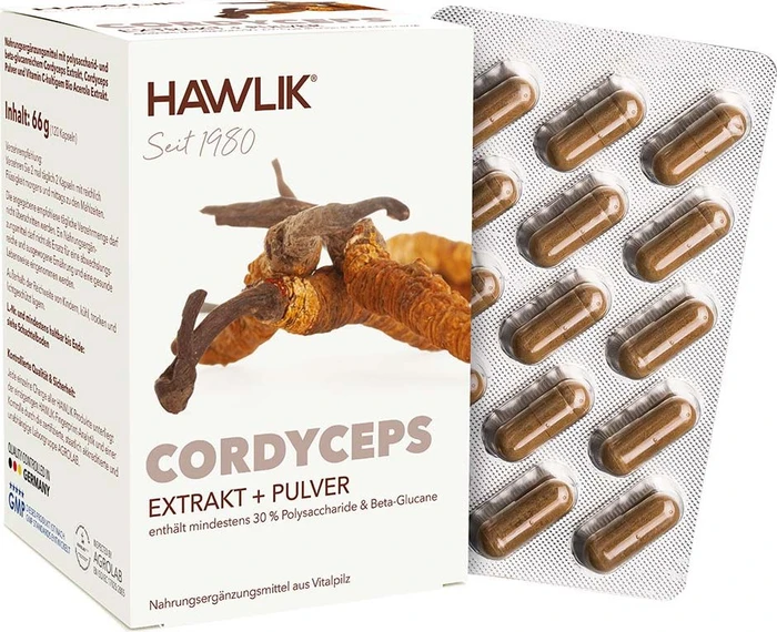 Hawlik Cordyceps CS-4 Extrakt + Pulver Kapseln