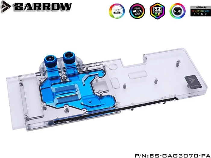 Barrow NVIDIA RTX 3070 LRC 2.0 Full Coverage GPU Water Block, Galax/KFA² 3070 Gamer OC Aurora