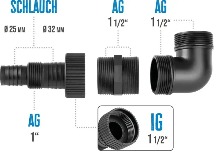 Güde Pumpenanschlussstutzen 1 1/2" (94539)