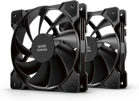 Mars Gaming MF-PWMX2 PWM Fan Kit, schwarz, 120mm, 2er-Pack