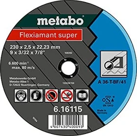 Metabo Flexiarapid Super Stahl A 36-T Trennscheibe gerade, 230x2.5x22.23mm, 25 Stück