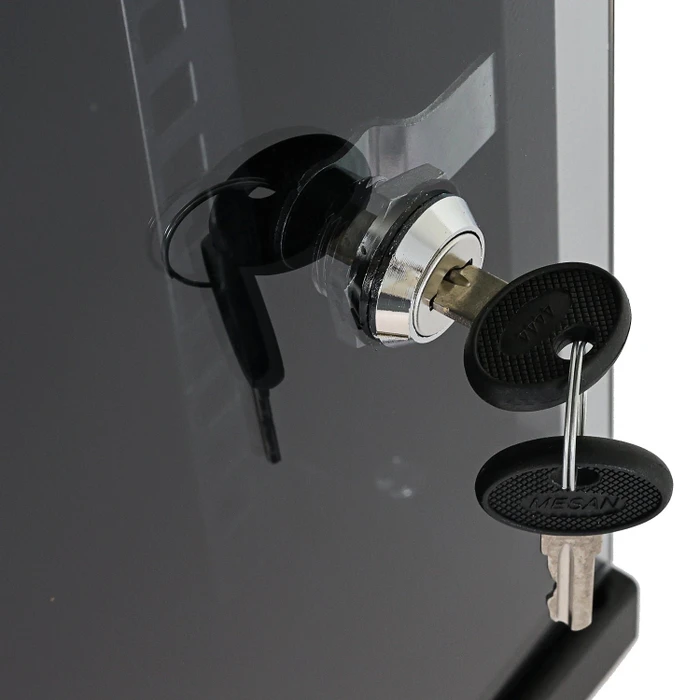 HMF Serverschrank 10", HMF 63400 9HE, Sicherheitsglastür, IP20, schwarz, 300mm tief