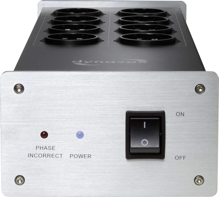 Dynavox HiFi-Steckdosenleiste X4100, 8-fach, silber/schwarz