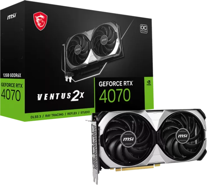 MSI GeForce RTX 4070 Ventus 2X 12G OC, 12GB GDDR6X, HDMI, 3x DP