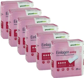 Gesundleben Einlagen extra Hygieneeinlage, 120 Stück (6x 20 Stück)