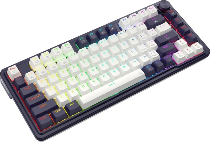 Redragon Ucal K673 Pro, schwarz/weiß, LEDs RGB, Redragon RED, USB/Bluetooth, US