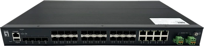 LevelOne IGU Industrial Rackmount Gigabit Managed Switch, 20x SFP, 8x RJ-45/SFP