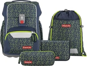 Step by Step Basis Green Geometric Schultaschen-Set, 4-tlg.