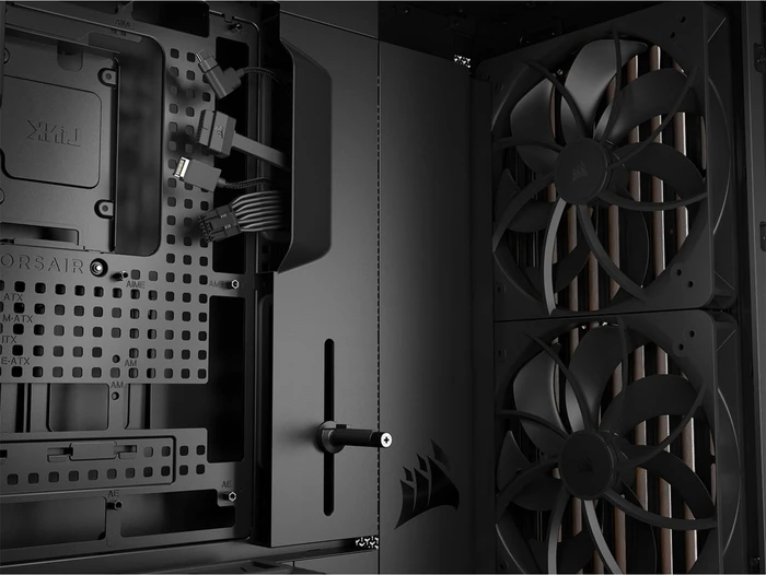 Corsair Frame 5000D RS Wood, schwarz/braun, Glasfenster