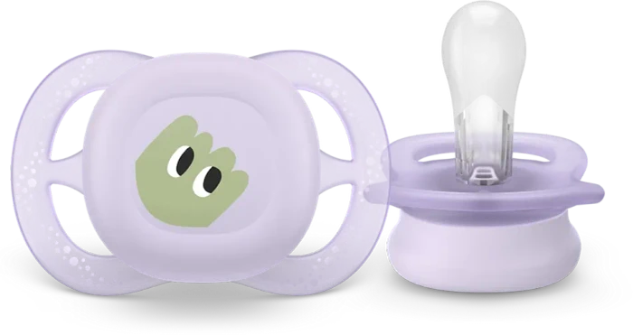 Philips Avent SCF075/03 ultra start Beruhigungsschnuller, 0-2M, Silikon, orange/violett, 2 Stück