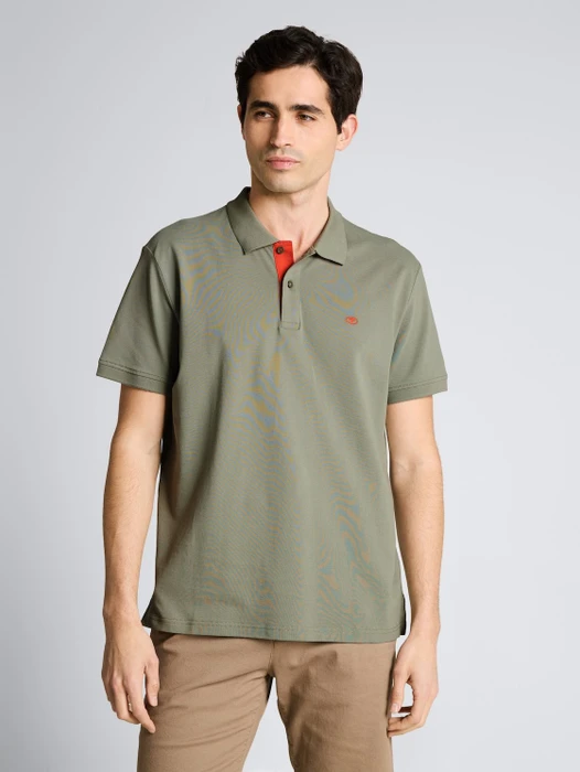 Tom Tailor Piqué Poloshirt kurzarm greyish shadow olive (Herren)