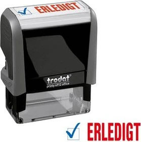 trodat printy 4912 Textstempel mit Motiv ERLEDIGT mit Symbol, 47x18mm, schwarz