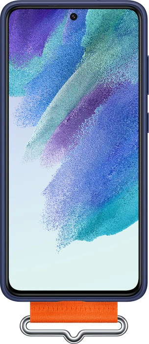 Samsung Silicone Cover with Strap für Galaxy S21 FE navy
