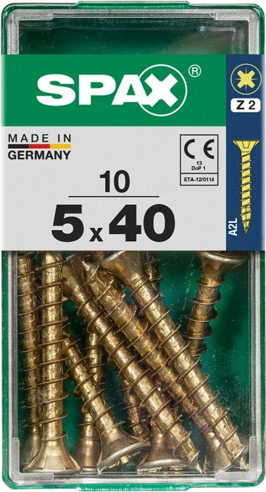 Spax YELLOX A2L 4CUT PZ2 Universalschraube, 5x40mm, 10 Stück