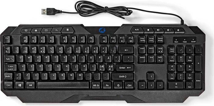 Nedis Gaming Tastatur, LEDs RGB, schwarz, USB, ND