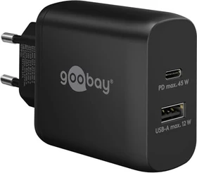 Wentronic Goobay USB-C PD GaN Dual-Schnellladegerät (45W) schwarz